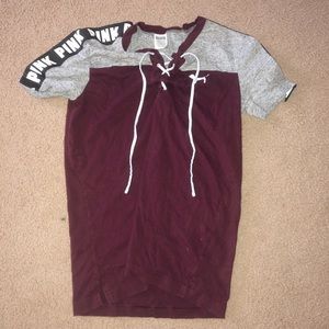 Maroon PINK short sleeve shirt!